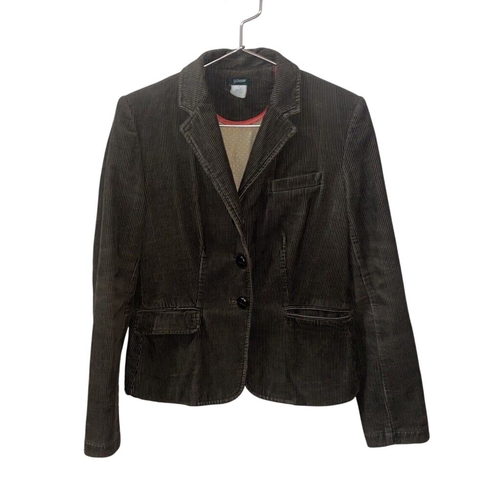 J Crew Corduroy Jacket Women's Size Small Brown Button Up Collar